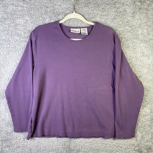 VTG WHITE STAG Womens Size 18W/20W Purple Long Sleeve Ribbed Pullover Sweater